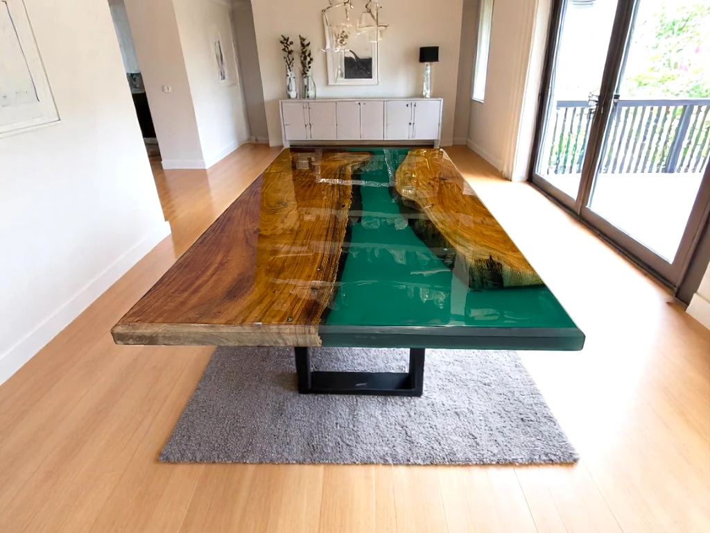 Green River Console Table Epoxy – Stunning Acacia Wood & Resin Craft